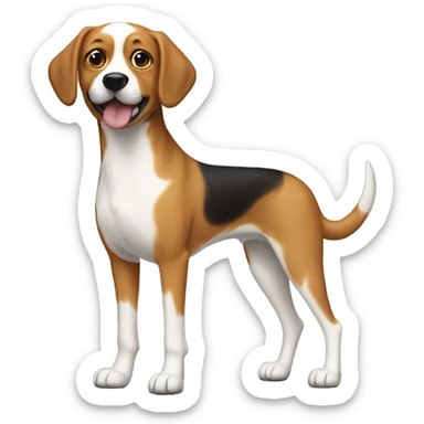 Make a dog with a giant human body sticker