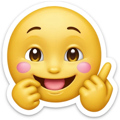 Finger biting flirty yellow emoji sticker