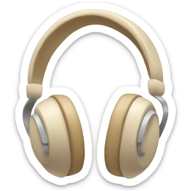beige headphones sticker