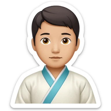 man in white hanbok sticker