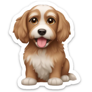 brown dog maltipu sticker