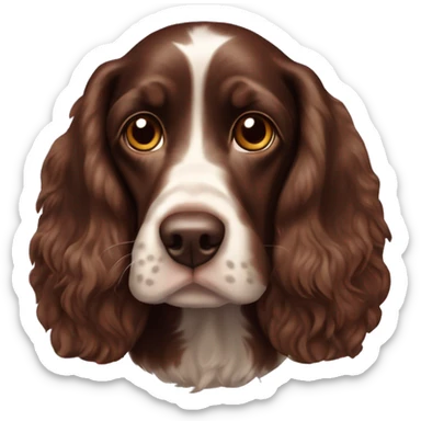 English cocker spaniel chocolate pappy  sticker