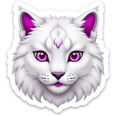 White lynx with magenta eyes sticker