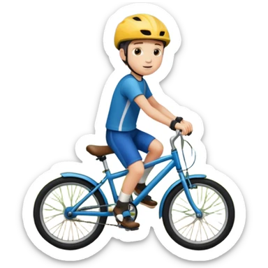 young boy riding a bike sticker