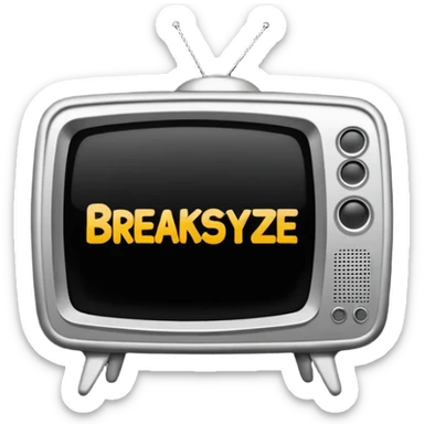 un gif texte qui défile  "BREAKSTYLEZ TV"  change de couleur sur fond noir sticker