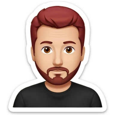 Joey Fatone brown eyes, dark red hair, black shirt sticker