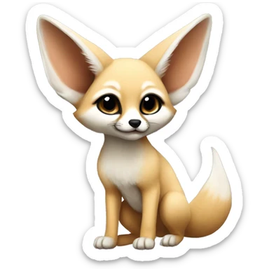 Baby fennec fox full body sticker
