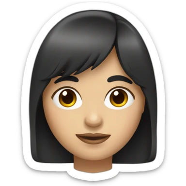 Chilean woman with dark long hair and bangs sticker