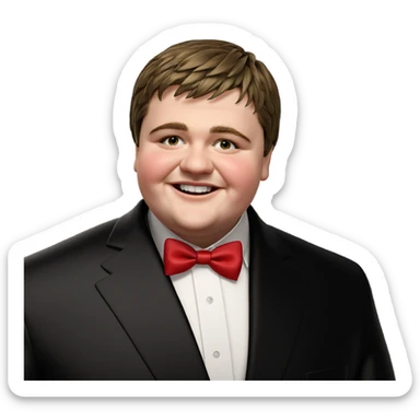 smiling boy in formal attire sticker