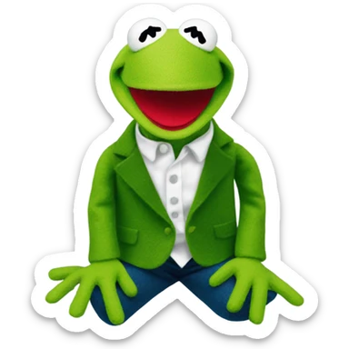 Kermit the frog as a puppet sticker