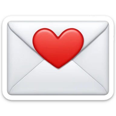 letter with a heart as the sticker closing it  sticker