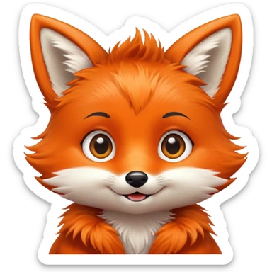 happy fox kid avatar with big eyes sticker