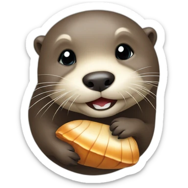otter with a shell sticker