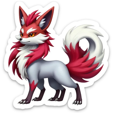 Shiny Exotic Gothic Delphox-Zoroark-Zangoose-hybrid-creature sticker