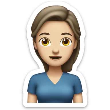 White brunette woman with hands on hips sticker