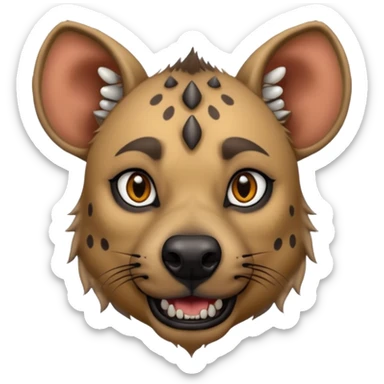 hyena with cheek piercings sticker