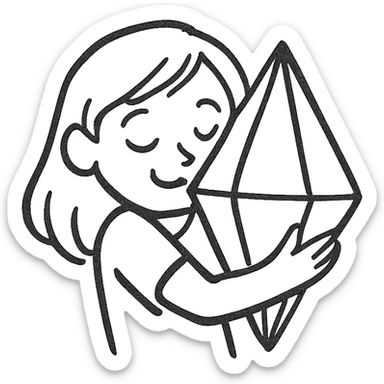 blond girl hugging a plumbob, icon style, outlined, minimalistic, flat color, modern look sticker