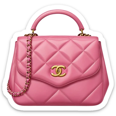 chanel heart pink color bag sticker