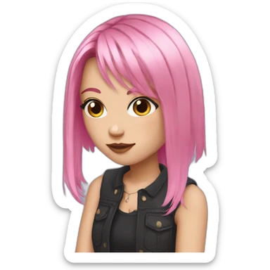 Egirl with Pink hair sticker