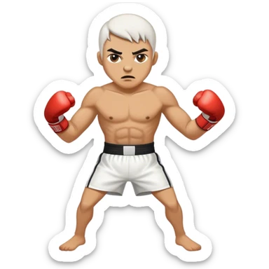 White boxer fighting  sticker