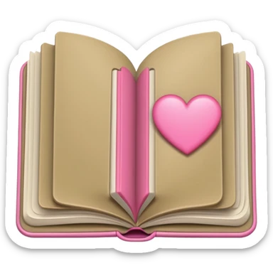 Khaki Open book in a girly style sticker