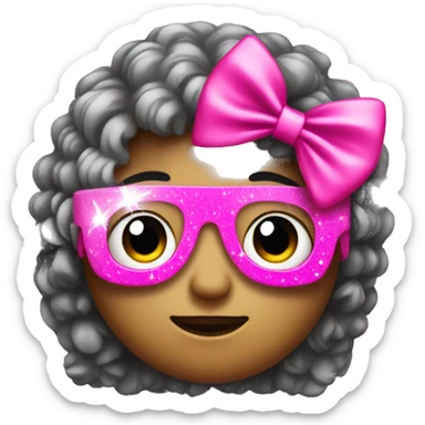 Disco with pink bow sticker