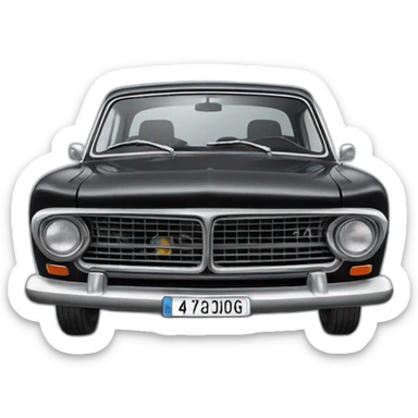 Black volga-gaz-24 car sticker