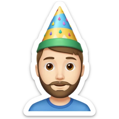 young man with a short beard, happy birthday boy sticker