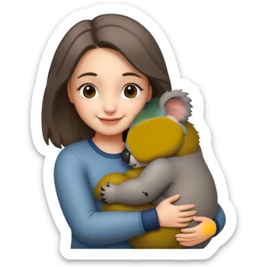 Koala and tree girl hugging each other  sticker