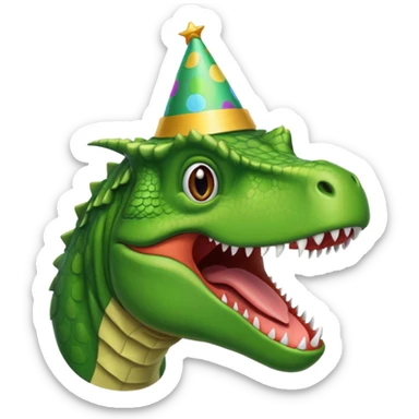 Trex with party hat sticker
