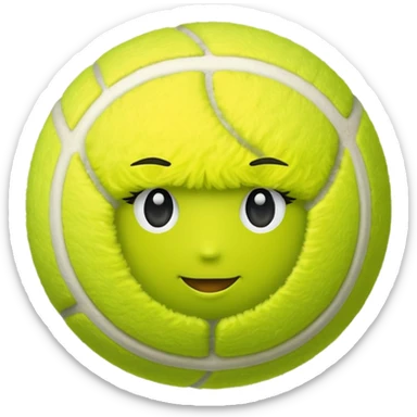 tennis ball with female gender sign sticker