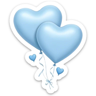 navy love letter in pastel blue and perl heart-shaped balloons sticker