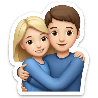Boy and girl cuddling  sticker