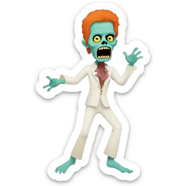 ziggy stardust zombie dancing sticker