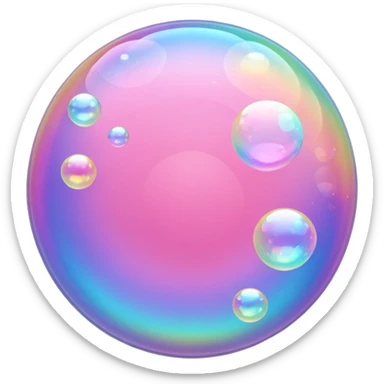 pink soap bubbles sticker