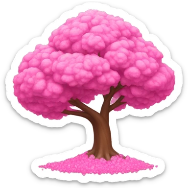 Pink tree growing cystals sticker