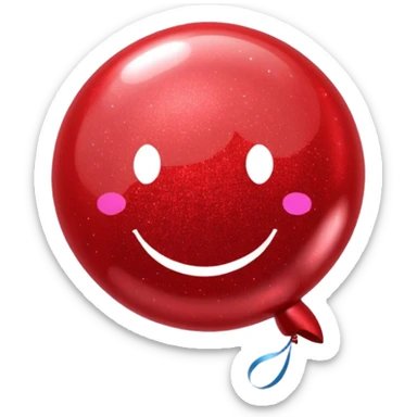 red glitter baloon chat sticker