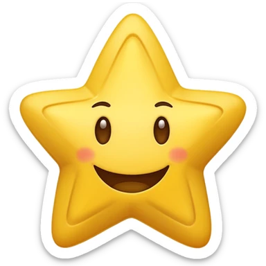 a star  with a heavily exaggerated smile sticker