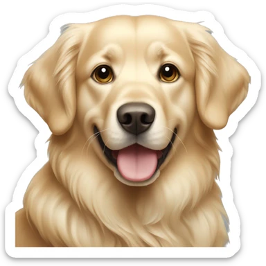 Cream color golden retriever  sticker