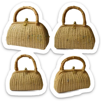 Purse Vintage Style Sophia Petrillo Bag Beaded Rattan Wicker sticker