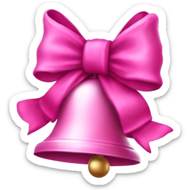 Pink Christmas bell with bow sticker
