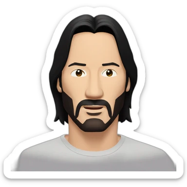 Keanu Reeves in a awkward face sticker