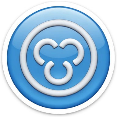 Un verificado blanco con el fondo azul y dentro de un circulo sticker