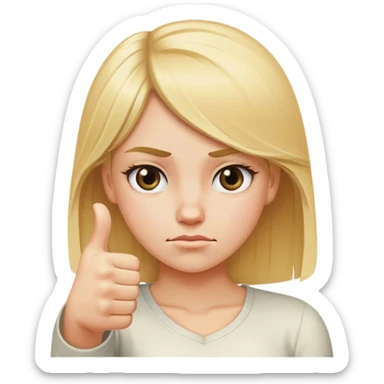 Blond Girl giving thumbs down sticker