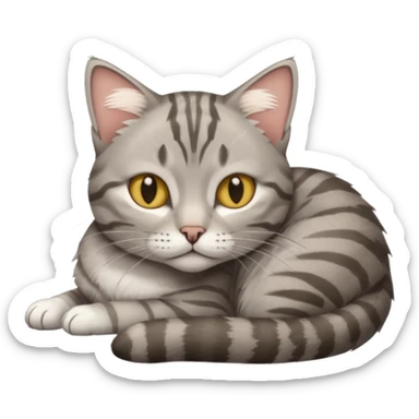 sick cat sticker
