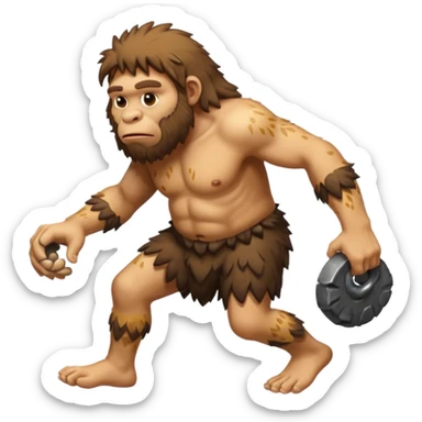 Can you make a emoji of a dumb Neanderthal  with his hands dragging on the ground? sticker