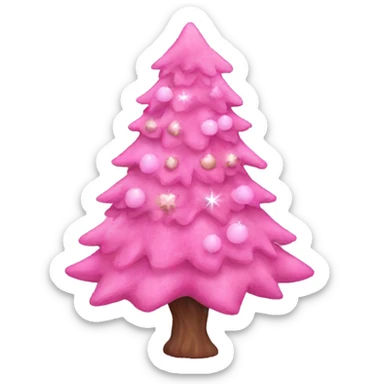A pink aesthetic Xmas tree sticker