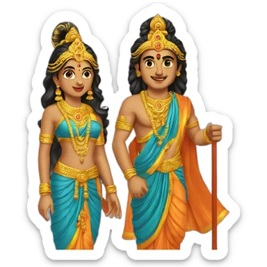 Lord Ram and Sita  sticker