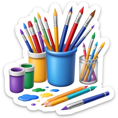 different art supply sticker