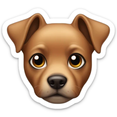 little dog pincher with large face and with black skin color sticker